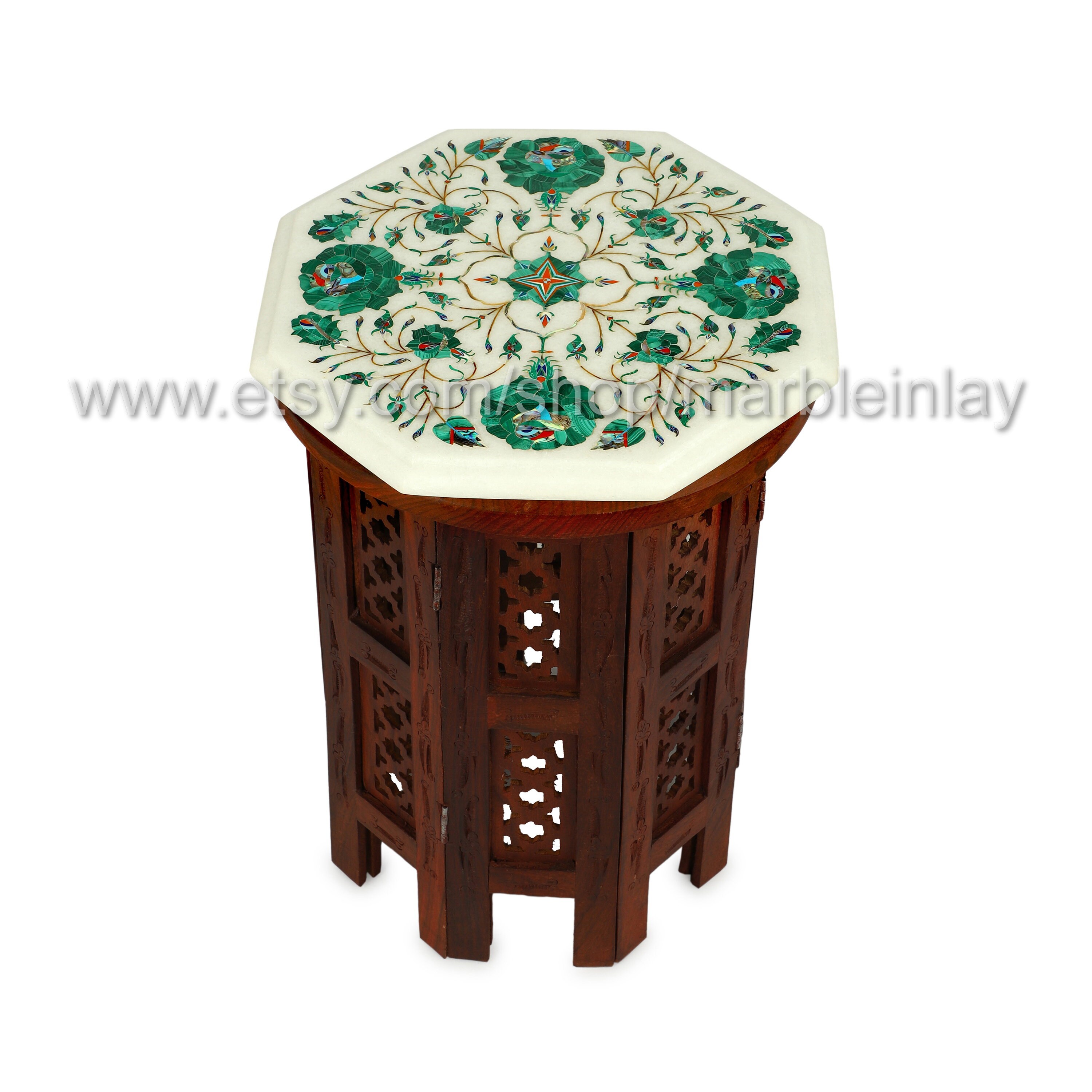 Handgemachte kleine Couchtisch Marmor Inlay Wohnzimmermöbel | Etsy