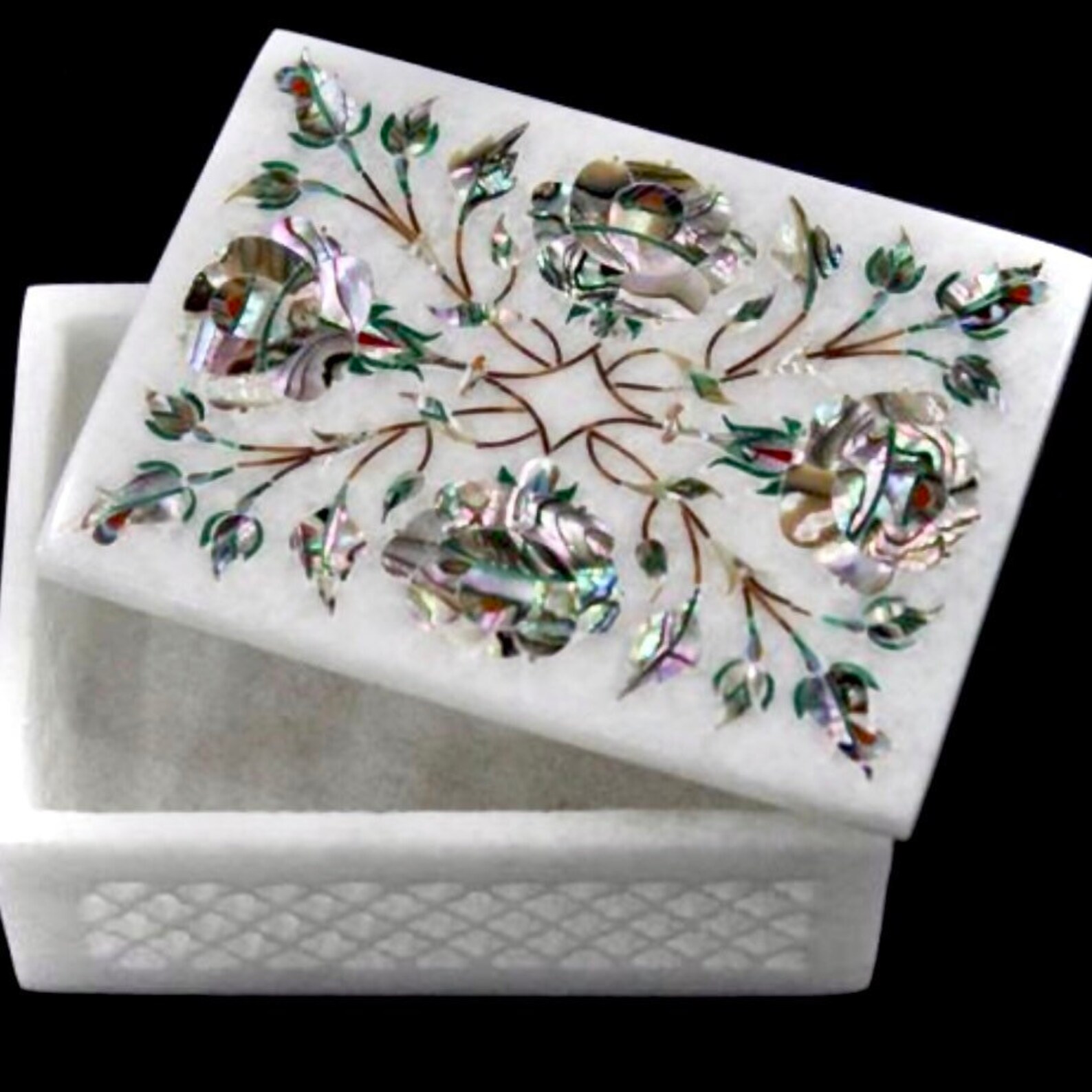 Marble Jewelry Boxes Handmade Rectangle Stone Inlay Ring - Etsy
