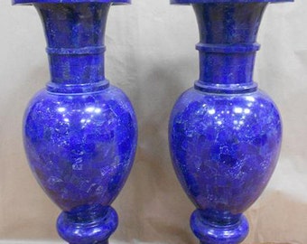 Flower Vase / Lapis lazuli Marble Inlay vases  24'' HT