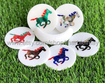 Horse Coaster Marble Inlay Stone Coaster For Drink