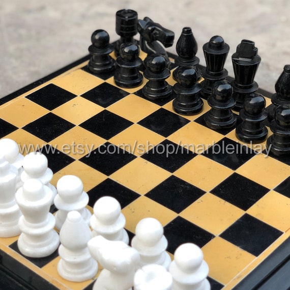 Luxury Marble Chess Set With Board Handmade Valentine Day 