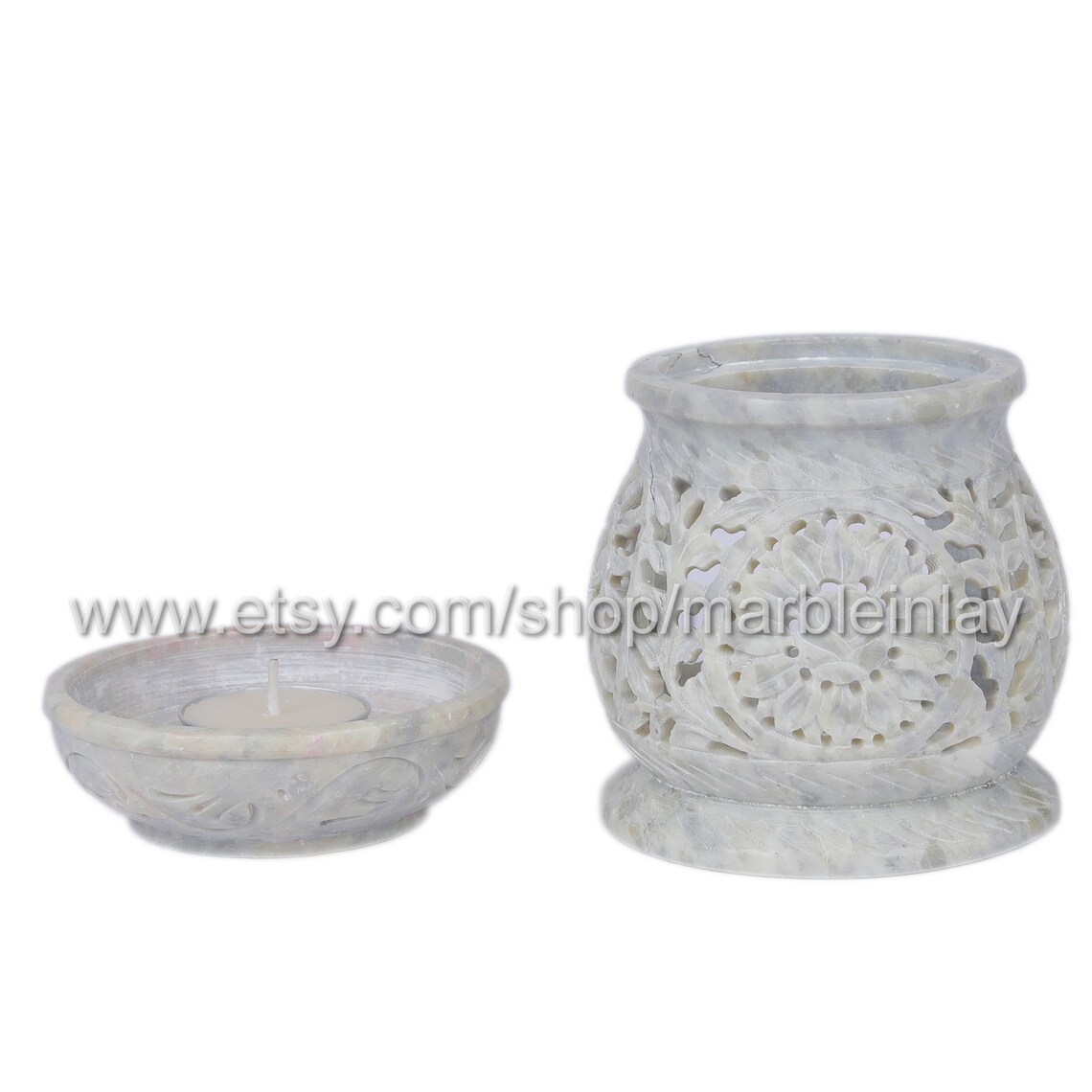 Oil Burner With Tea Light Holder for Aromatherapy Hand Carved Etsy