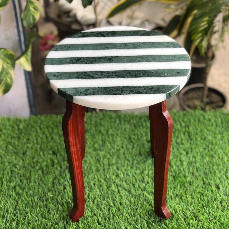 White Marble Corner Table Top Home Decor Etsy