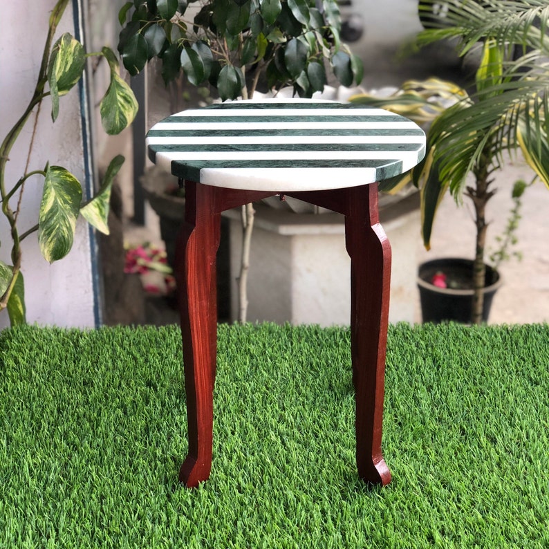 White Marble Corner Table Top Home Decor Etsy