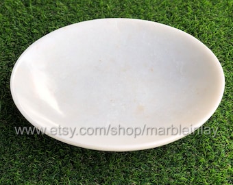 Decorative Marble Bowl Flower Bowl Hand Carved Stone Bowl Fruit Bowl Housewarming Gift Ring Dish 15"