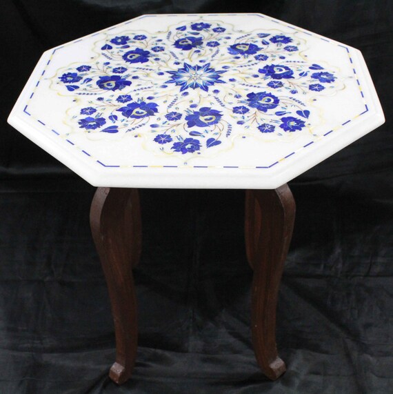 End tables sale with stone inlay