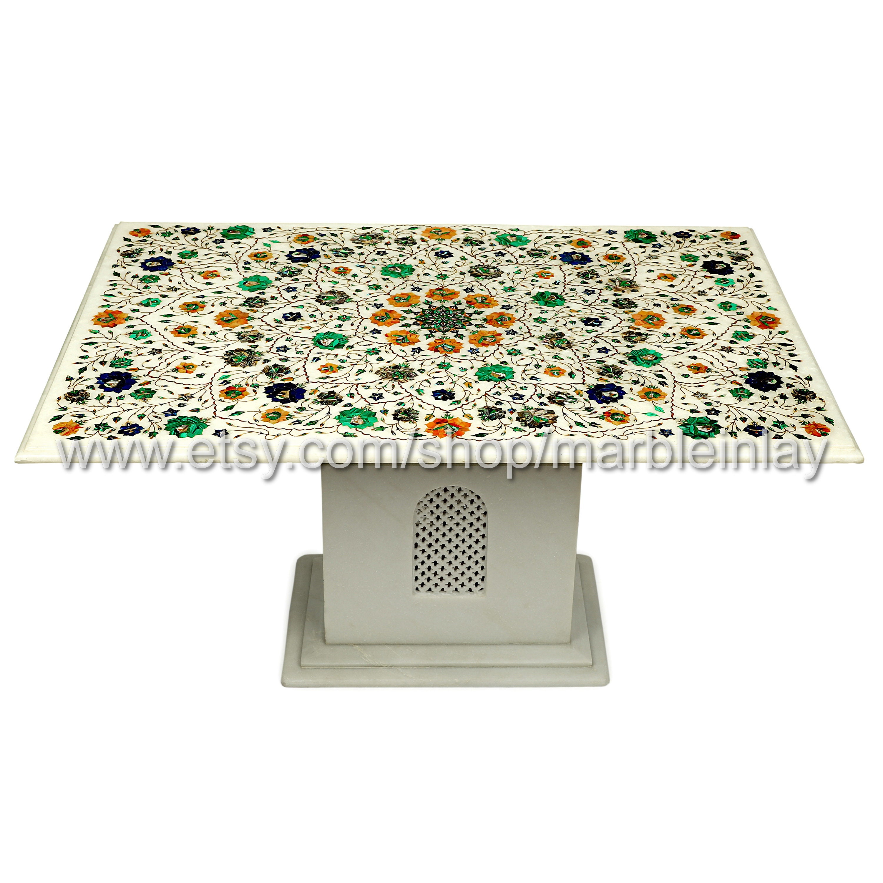 Marble inlay coffee table deals