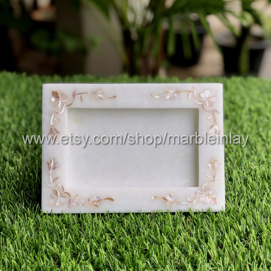 5x7 Photo Frame Marble Inlay Picture Frame Family Collage Etsy