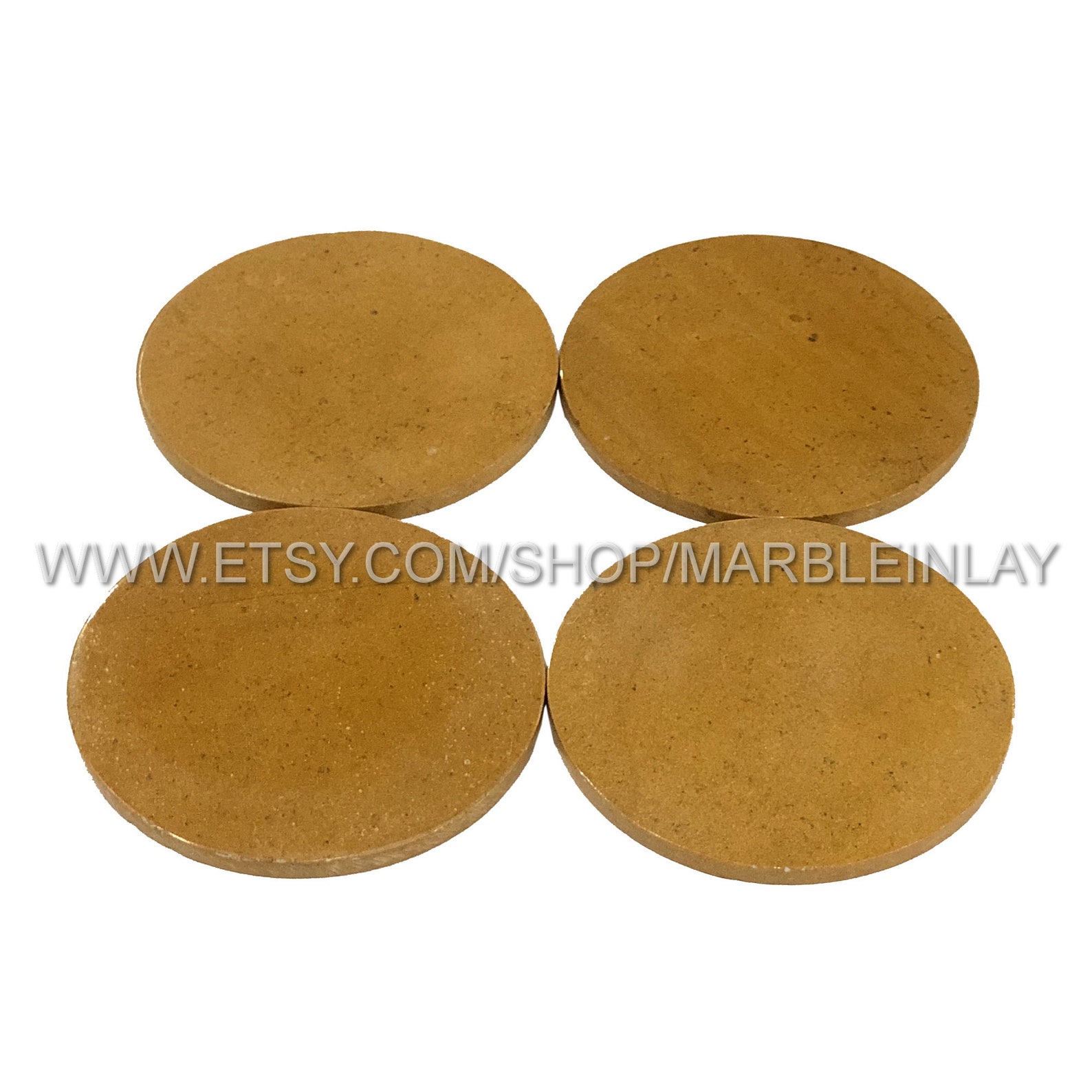 Round Marble Coaster Set Housewarming Gifts Etsy