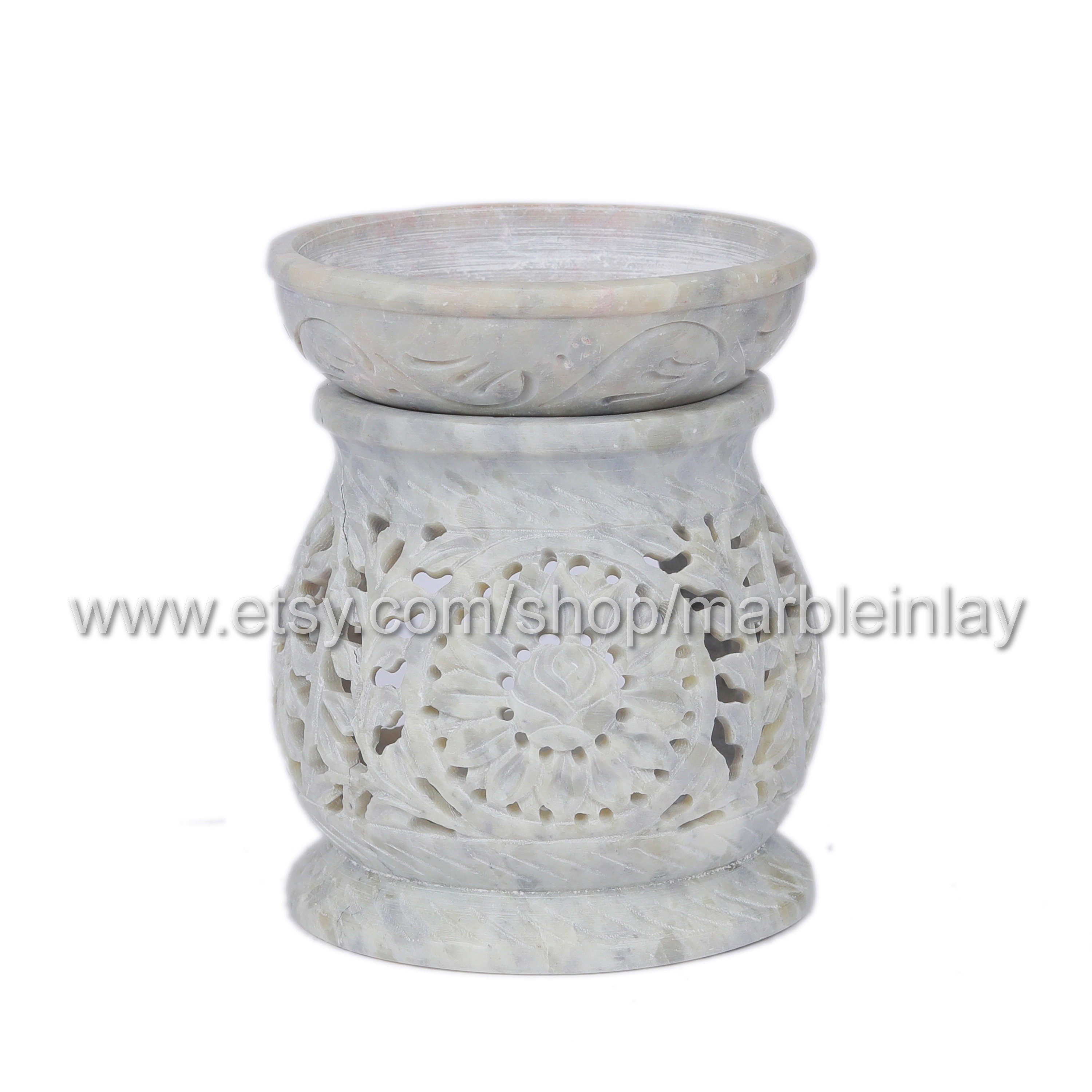 Oil Burner With Tea Light Holder for Aromatherapy Hand Carved Etsy