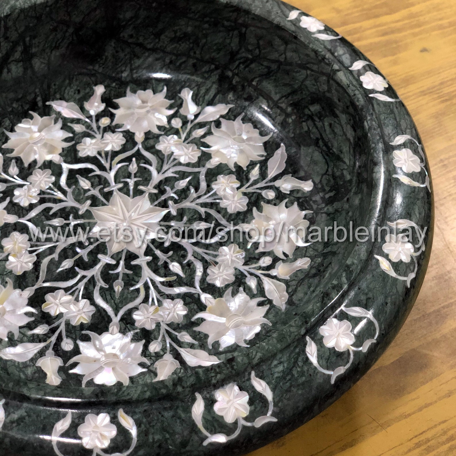 Marble Footed Bowl Table Centerpiece Home Decor Inlay Etsy