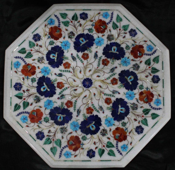 Marble Table Stone Inlay Coffee Table Hand Made Inlaid Living