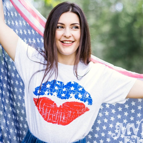 american flag lips shirt