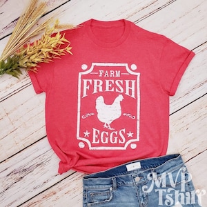 Farm Fresh Eggs Shirt, Farm animal shirt, Dad Christmas gift, Chicken t shirt, Vintage farm shirt, Farming shirt