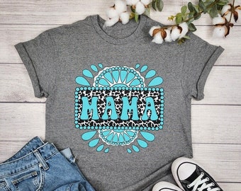 Gemstone Mama Shirt, Gemstone Shirt, Western Mama Shirt, Expecting mom gift, New mom gift idea, Turquoise shirt, Motherhood shirt