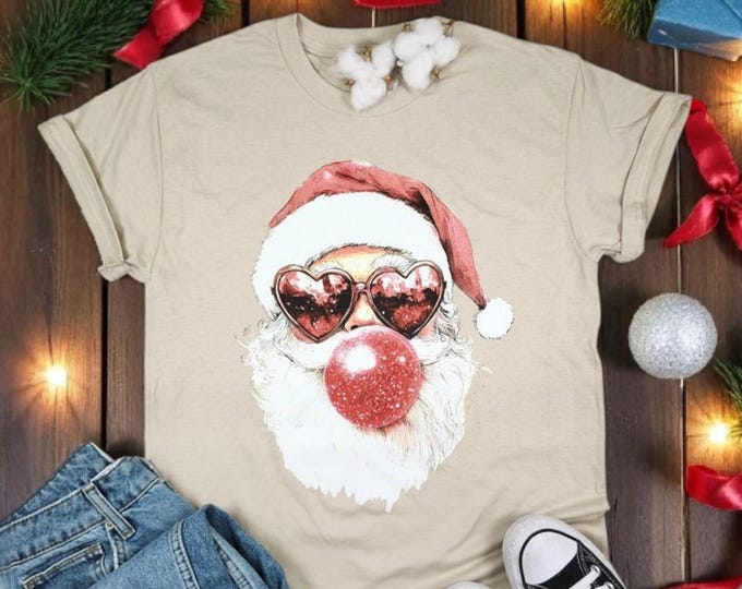 Featured listing image: Retro Santa Bubblegum Graphic Tee