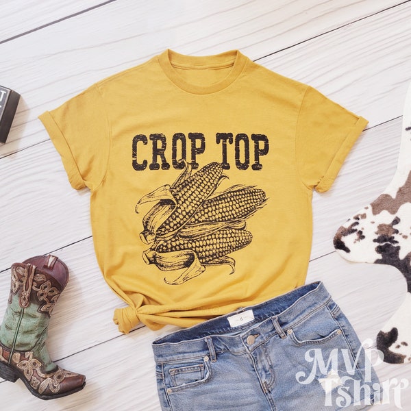 Crop Top Corn Shirt, Funny Shirt for Women, Corn shirt, Farmer shirt, Country girl shirt, Simply Southern tees, Farm life shirt