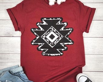 Koszulka z grafiką Western Aztec