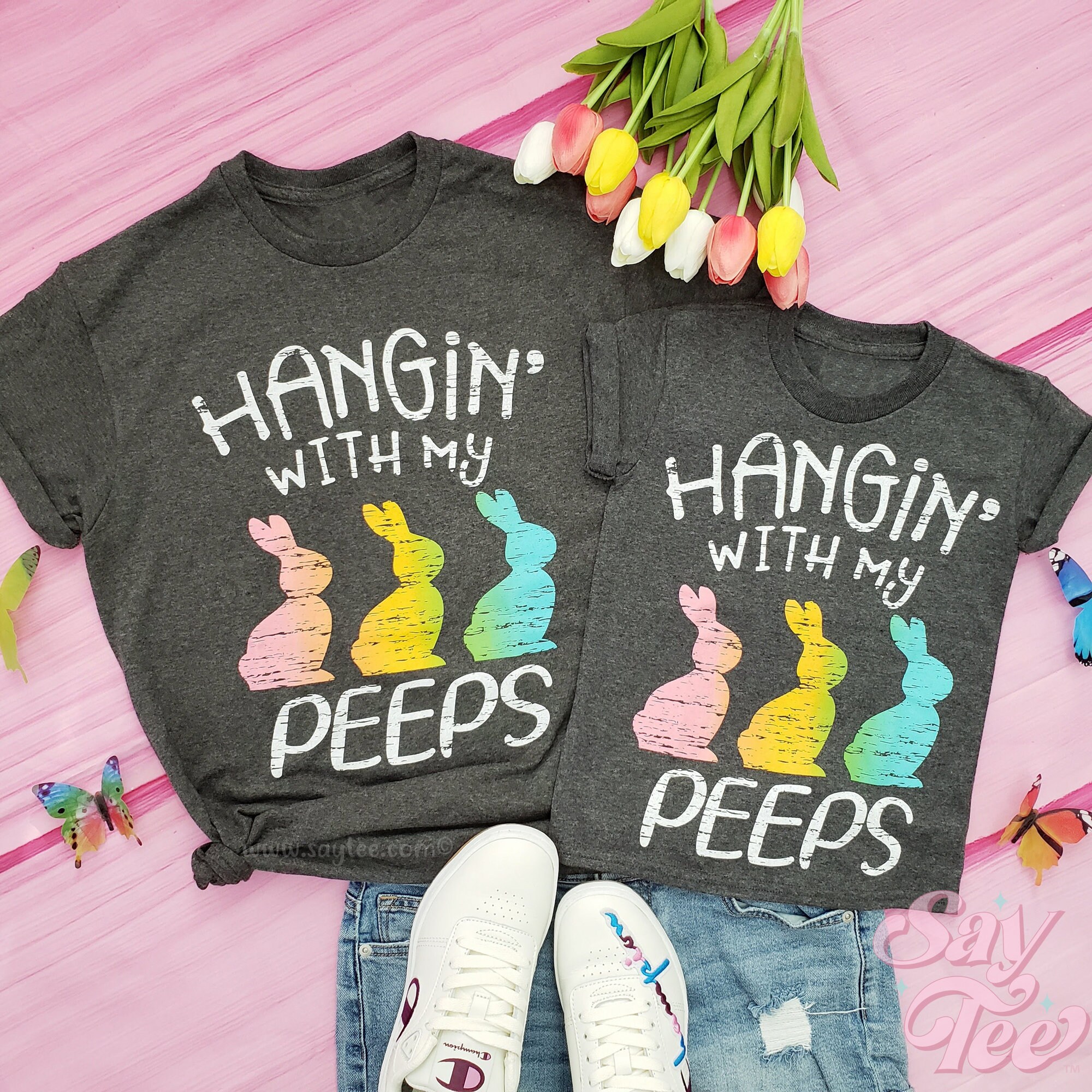 Hangin With My PEEPS Shirt Rabbit Lover 