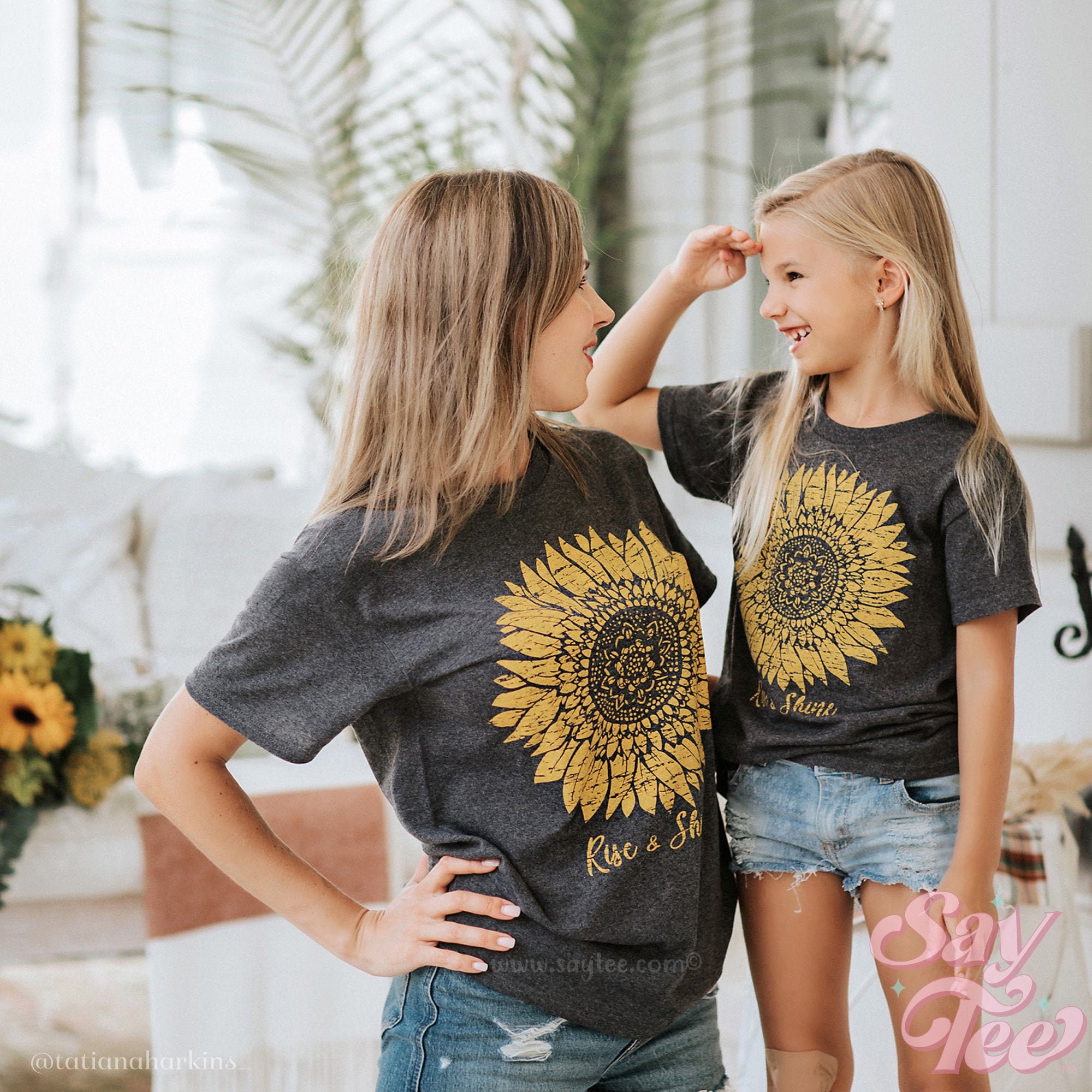 mommy and me matching sunflower outfits
