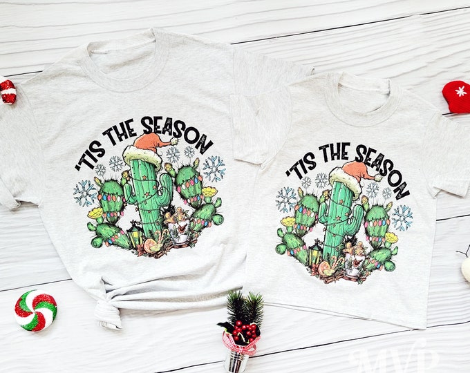Featured listing image: Tis the Season Cactus Graphic Tee