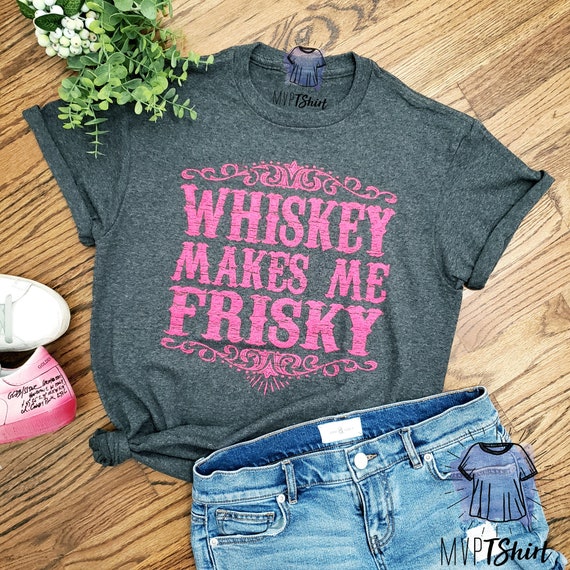 Whiskey Makes Me Frisky T Shirt funny whisky gift Mens Tank Top Vest