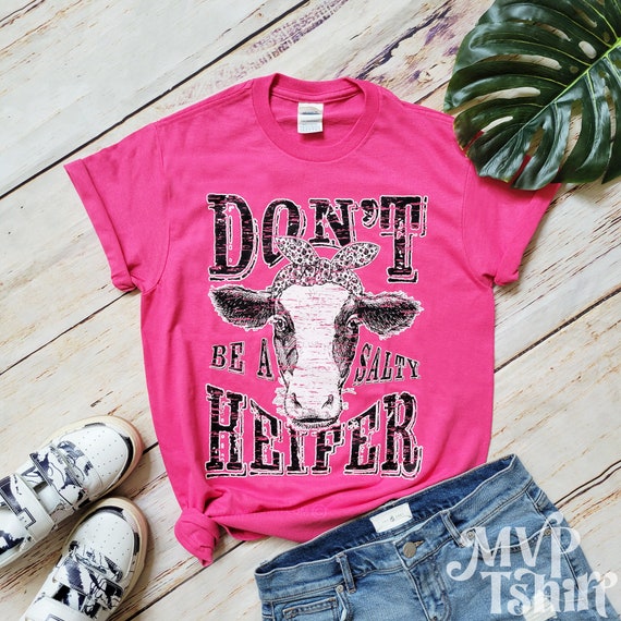 Cute Funny Heifer Cow With Bandana T-Shirt For Women's Cute Funny Heifer Cow With Bandana T-Shirt For Women's