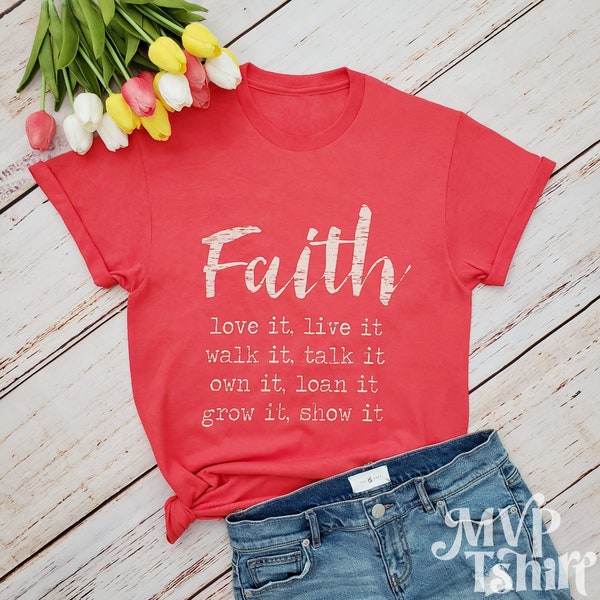 Faith Love It Live It Shirt, Southern saying, Team jesus shirt, Expression Tees, Funny sarcastic shirt, Spiritual mom gift