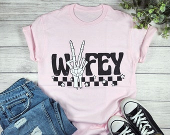 Wifey Shirt, Peace Shirt, Cool mom vibes, Gift for mom, Mom stocking stuffer, Gift for her, Funny workout shirt, Xmas gift idea