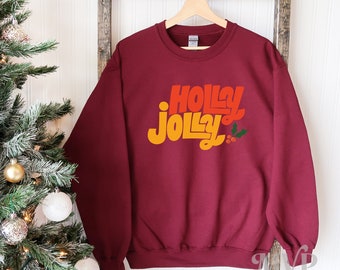 Holly Jolly Sweatshirt, Weihnachtspullover, Passende Pjs