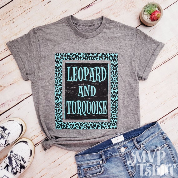 pasatiempo Vagabundo Edad adulta Camisa leopardo y turquesa camisa leopardo turquesa camiseta - Etsy México