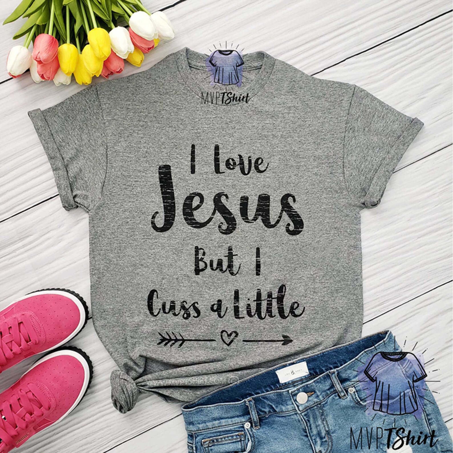 I Love Jesus but I Cuss a Little Shirt Jesus tshirt Vintage | Etsy