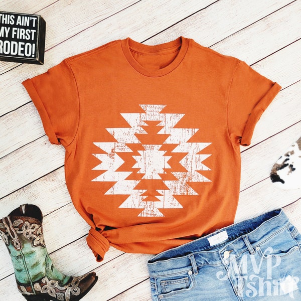 Western Aztec Shirt, Aztec Graphic Tee, Aztec patterns, Native American clothing, Free spirit shirt, Bohemian t-shirt,