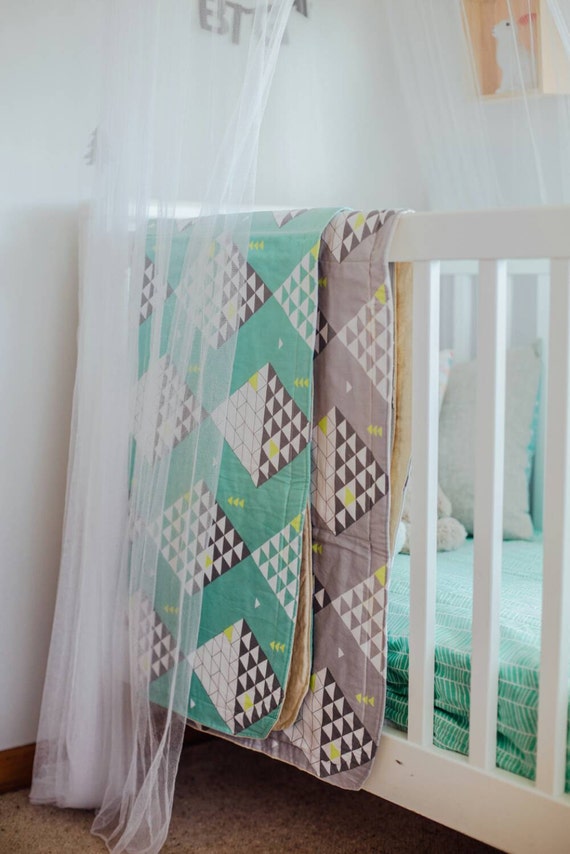 Items similar to Organic Blanket, play mat in mint, mustard