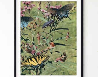 Butterfly print, Vintage Insects , Butterflies Illustration, garden prints, floral art,
