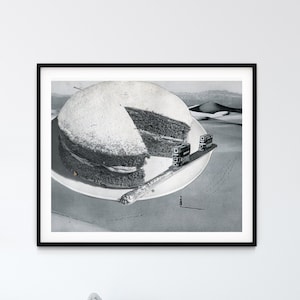 Victoria Sponge Cake Poster, Food Art, London busses art, Cake Poster, London Print, Kitchen Decor, Bakery Art, Retro Print, Food Gift