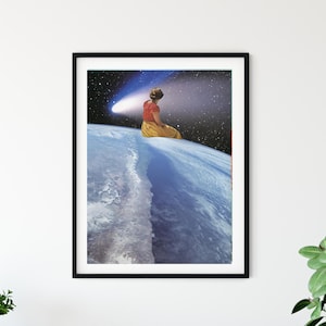 Art Print, Modern art, Office decor, Living room decor, Universe, Nasa, Space, Posters, Vintage, Retro print, Blue poster