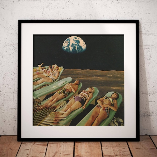 Retro print, Retro art, Vintage poster, Outsiders, Wall art, Square print, Surreal art, Home decor, Office wall art