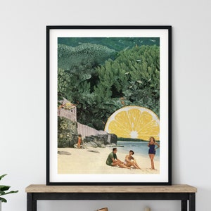 Zitronen Print, Zitronen Wanddekor, Strand Prints, Sommer Kunst, Wohnzimmer Kunst, Badezimmer oder Flur