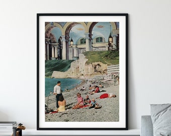 Large beach art print, Large wall art poster, Huge living room decor