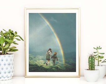 Rainbow Print - Pop art poster - Rainbow Baby Brother Gift - Rainbow Baby Art -  Rainbow Baby Nursery Print