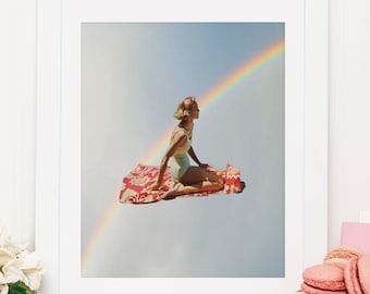 Rainbow print - Rainbow pop art poster - Retro wall art