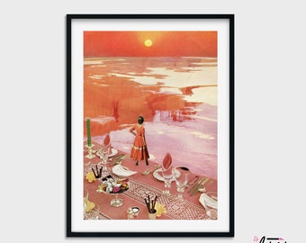 Sunset print, Sunset wall art, Orange wall art, Orange decor, Living Room Wall Art, Large Print, Warm Colour, Modern Art, Apartment Decor,