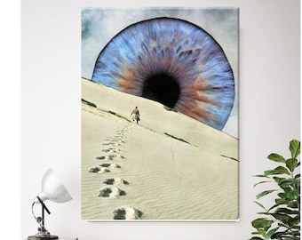 Large eye canvas art, Extra large wall art, Living room canvas, Hallway, Bedroom, Huge art