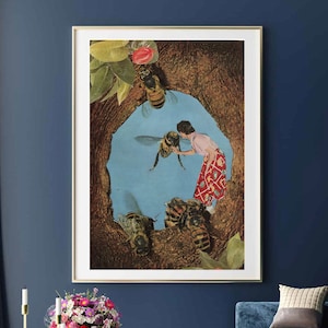 Bee Print, Bumblebee Print, Bee Wall Art,Birthday Gift, Bee Art, Office Wall Art