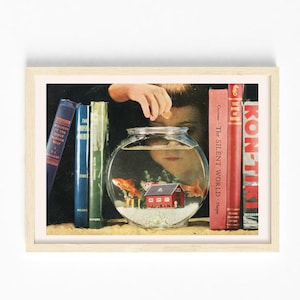 Impression d'art 5 x 7 - Impression d'aquarium - Art de collage