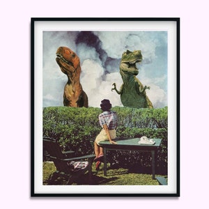 Dinosaur Print, Dinosaurs, Dino poster, Vintage inspired, Retro, Dinosaur lover gift, Wall art decor