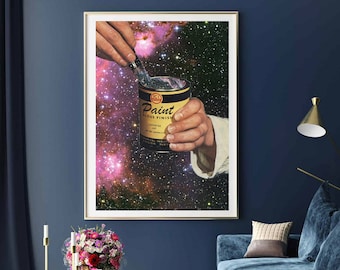 Space art, Universe Large wall art,  extra large wall art, large wall print, Hallway art, Living room art