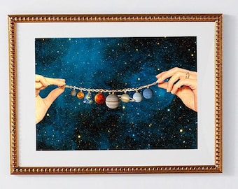 Solar System Print - Poster art - Planet Poster - Surreal art Universe