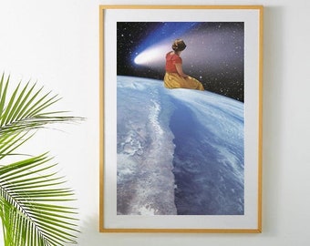 Large art print - Earth print - On top of the world - Extra large wall art